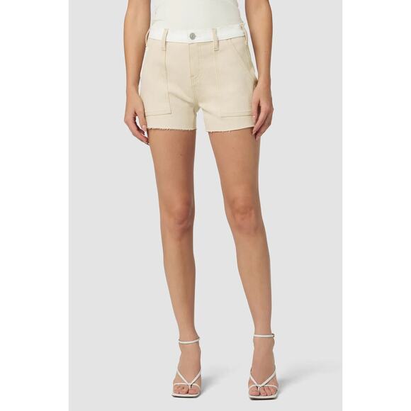 HUDSON Women's Denim Carpenter Short Angora Colorblock Size 32 NWT - Picture 1 of 11